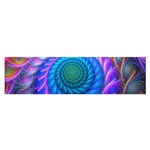 Peacock Feather Fractal Oblong Satin Scarf (16  x 60 ) Front