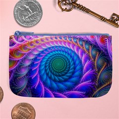 Peacock Feather Fractal Large Coin Purse by Wav3s