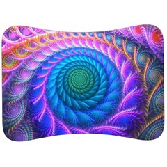 Peacock Feather Fractal Velour Seat Head Rest Cushion by Wav3s