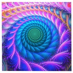 Peacock Feather Fractal Wooden Puzzle Square by Wav3s