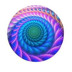 Peacock Feather Fractal Mini Round Pill Box (pack Of 3) by Wav3s