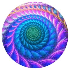 Peacock Feather Fractal Round Trivet by Wav3s