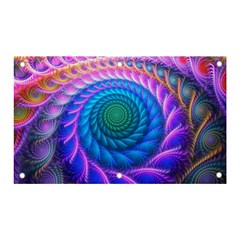 Peacock Feather Fractal Banner And Sign 5  X 3  by Wav3s