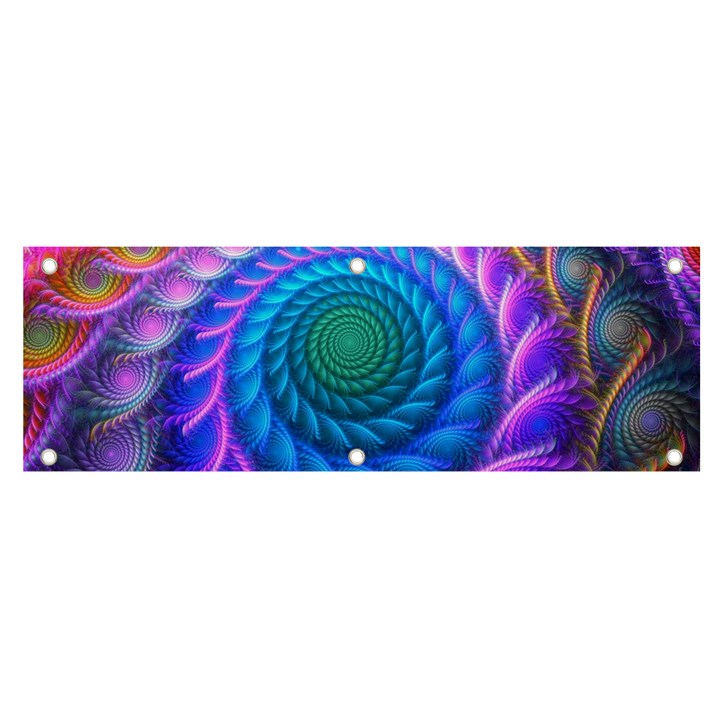 Peacock Feather Fractal Banner and Sign 6  x 2 