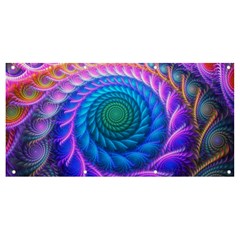 Peacock Feather Fractal Banner And Sign 8  X 4  by Wav3s