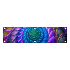 Peacock Feather Fractal Banner And Sign 4  X 1  by Wav3s