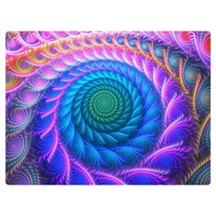 Peacock Feather Fractal Two Sides Premium Plush Fleece Blanket (extra Small) by Wav3s