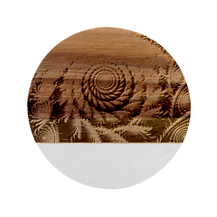 Peacock Feather Fractal Marble Wood Coaster (round) by Wav3s