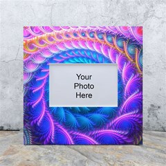 Peacock Feather Fractal White Box Photo Frame 4  X 6  by Wav3s