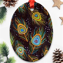 Pattern Feather Peacock Ornament (oval)