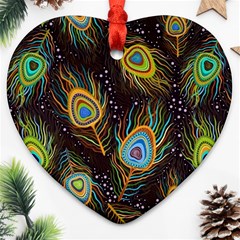 Pattern Feather Peacock Ornament (heart)