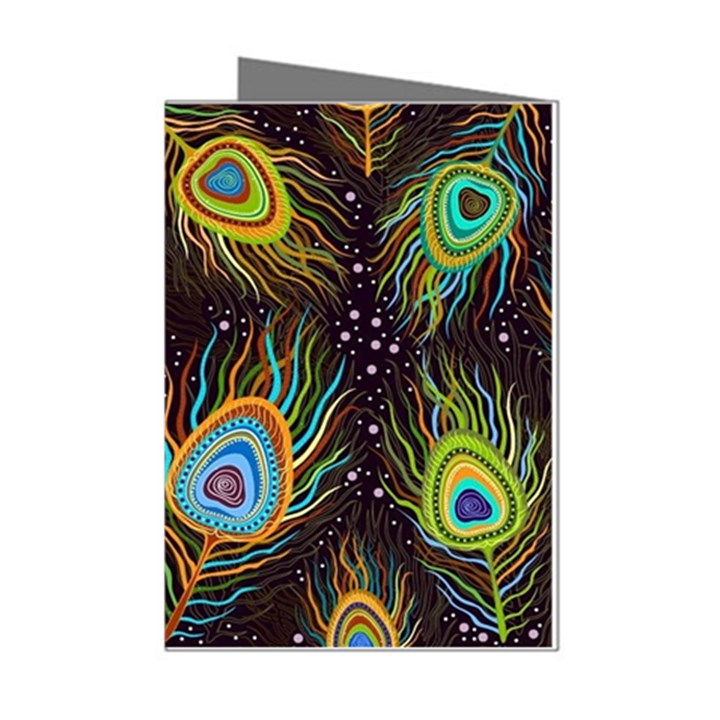 Pattern Feather Peacock Mini Greeting Cards (Pkg of 8)