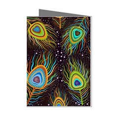 Pattern Feather Peacock Mini Greeting Cards (pkg Of 8) by Wav3s