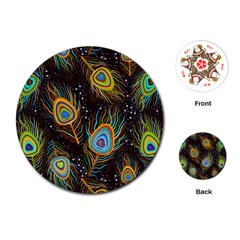 Pattern Feather Peacock Playing Cards Single Design (round)