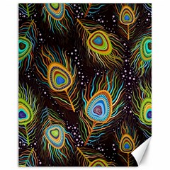 Pattern Feather Peacock Canvas 11  X 14  by Wav3s