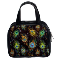 Pattern Feather Peacock Classic Handbag (two Sides) by Wav3s