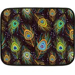 Pattern Feather Peacock Fleece Blanket (Mini) 35 x27  Blanket