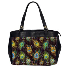 Pattern Feather Peacock Oversize Office Handbag (2 Sides) by Wav3s