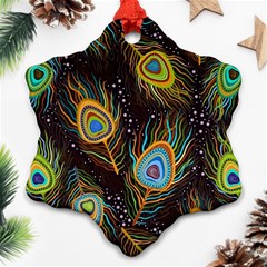 Pattern Feather Peacock Ornament (snowflake)