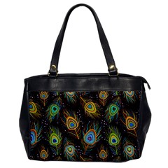 Pattern Feather Peacock Oversize Office Handbag by Wav3s