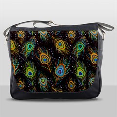 Pattern Feather Peacock Messenger Bag by Wav3s