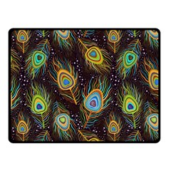 Pattern Feather Peacock Two Sides Fleece Blanket (small) by Wav3s