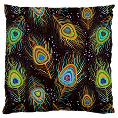 Pattern Feather Peacock Standard Premium Plush Fleece Cushion Case (two Sides) by Wav3s