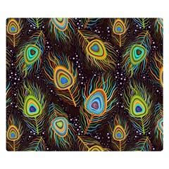 Pattern Feather Peacock Two Sides Premium Plush Fleece Blanket (small) by Wav3s