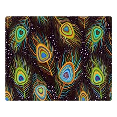 Pattern Feather Peacock Two Sides Premium Plush Fleece Blanket (large) by Wav3s