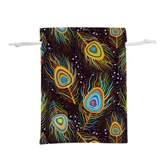 Pattern Feather Peacock Lightweight Drawstring Pouch (l) by Wav3s