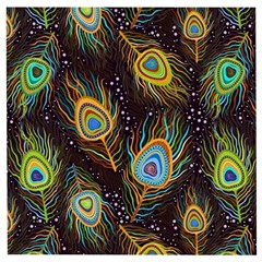 Pattern Feather Peacock Wooden Puzzle Square by Wav3s