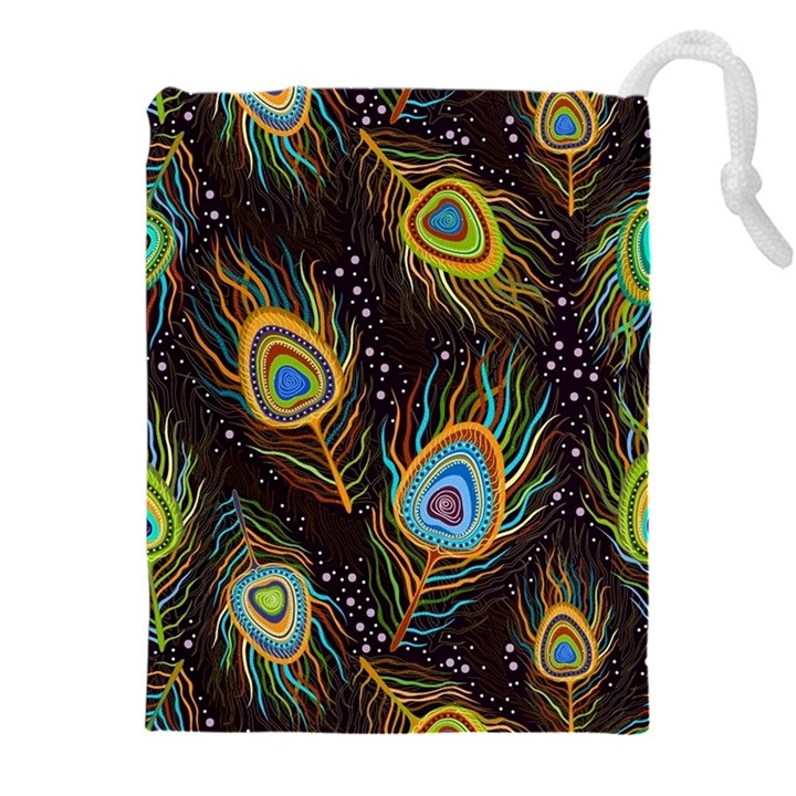 Pattern Feather Peacock Drawstring Pouch (5XL)