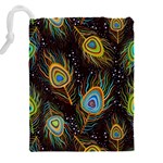 Pattern Feather Peacock Drawstring Pouch (5XL) Back