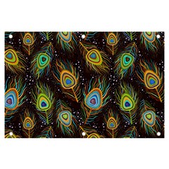 Pattern Feather Peacock Banner And Sign 6  X 4  by Wav3s