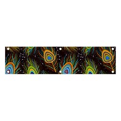 Pattern Feather Peacock Banner And Sign 4  X 1  by Wav3s