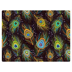 Pattern Feather Peacock Two Sides Premium Plush Fleece Blanket (extra Small) by Wav3s