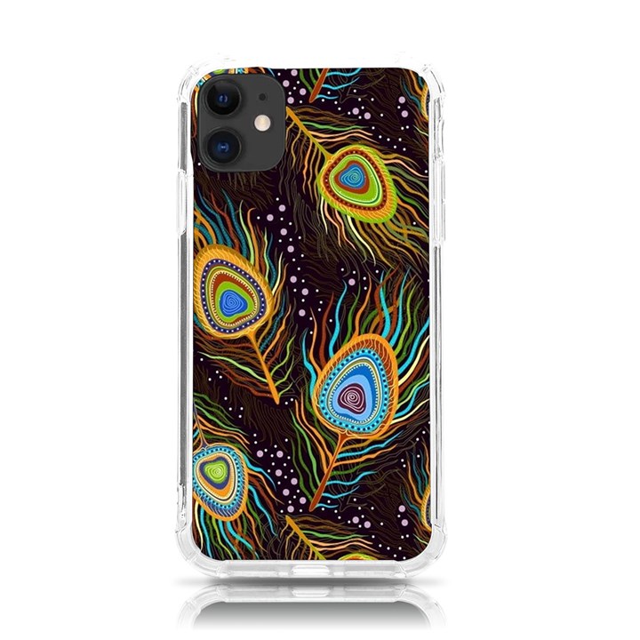 Pattern Feather Peacock iPhone 11 TPU UV Print Case