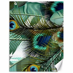 Peacock Feathers Blue Green Texture Canvas 18  X 24  by Wav3s