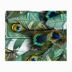 Peacock Feathers Blue Green Texture Small Glasses Cloth (2 Sides) by Wav3s