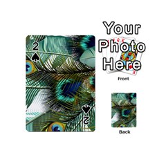 Peacock Feathers Blue Green Texture Playing Cards 54 Designs (mini)