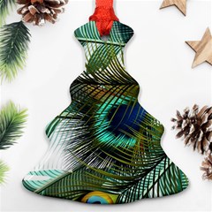 Peacock Feathers Blue Green Texture Ornament (christmas Tree) 