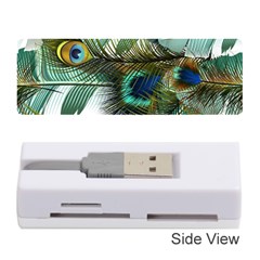 Peacock Feathers Blue Green Texture Memory Card Reader (stick) by Wav3s