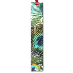 Peacock Feathers Blue Green Texture Large Book Marks by Wav3s