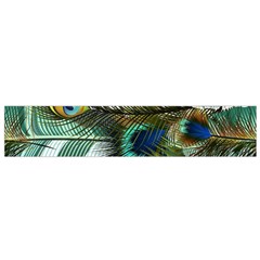 Peacock Feathers Blue Green Texture Small Premium Plush Fleece Scarf