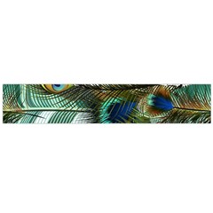 Peacock Feathers Blue Green Texture Large Premium Plush Fleece Scarf 