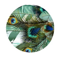 Peacock Feathers Blue Green Texture Mini Round Pill Box (pack Of 3) by Wav3s