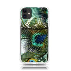 Peacock Feathers Blue Green Texture Iphone 11 Tpu Uv Print Case by Wav3s