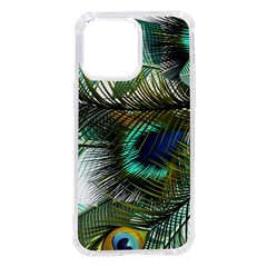 Peacock Feathers Blue Green Texture Iphone 14 Pro Max Tpu Uv Print Case by Wav3s