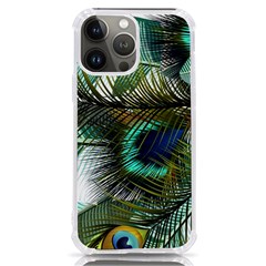 Peacock Feathers Blue Green Texture Iphone 13 Pro Max Tpu Uv Print Case