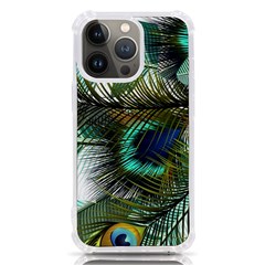 Peacock Feathers Blue Green Texture Iphone 13 Pro Tpu Uv Print Case